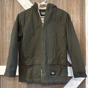 Walls Blizzard Pruf YOUTH Green Sherpa Lined Hooded Heavy Coat Jacket Boys large